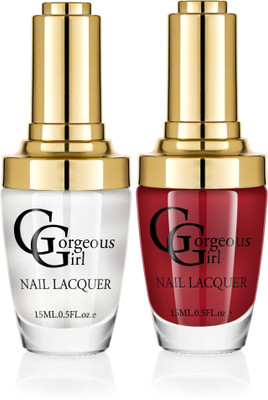 

Gorgeous Girl Glossy Nail Lacquer Deep Maroon-17 & Chinese Red Glitter-38(Pack of 2)