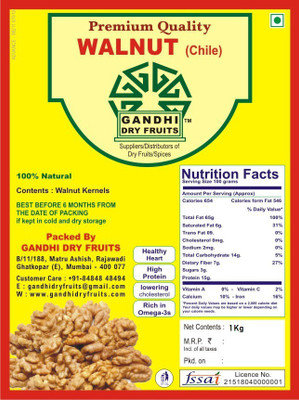 

Gandhi Dry Fruits PREMIUM WALNUTS 1 KG Broken A+ Grade Quality Walnuts(1 kg, Pouch)