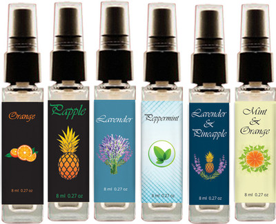 

Geeleemitti 0% Alcohol Natural Perfume Pineapple, Citrus, Jasmine & Geranium, Mint & Orange, Lavender Pineapple Fragrance Pocket Perfume Combo Pack of 6, Water Based with 0% Alcohol Perfume - 48 ml(For Men & Women)