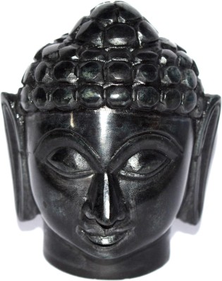 ONRR Collections Buddh Head feng shui black statue for knowledge,purity healthy vibes and good luck Decorative Showpiece  -  9 cm(Marble, Black)