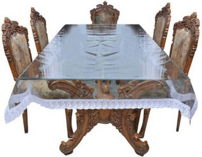 LooMantha Abstract 4 Seater Table Cover(Silver, PVC (Polyvinyl Chloride))