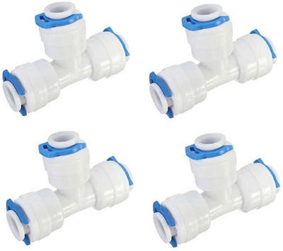 

PBROS 4 Pices RO Three Way Push Tee Union Connector Suited for all type of RO Models-1/4" Solid Filter Cartridge(0.5, Pack of 4)