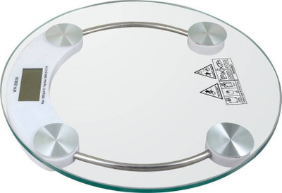 Majron Personal Weight Machine 8mm Thick Round Transparent Glass Weighing Scale(Transparent)