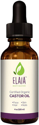 

Elaia Beauty Solutions 100% Pure Castor Oil Hexane Free Promotes Healthy Hair, Nails & Skin - Moisturizes, Repairs And Rejuvenates 4 Oz(120 ml)