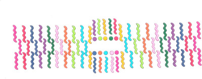 

SJ COLLECTION Multicolor Long Zig Zag Shape Black Outliner 78 Forehead Multicolor Bindis(Fancy Designer Bindi)