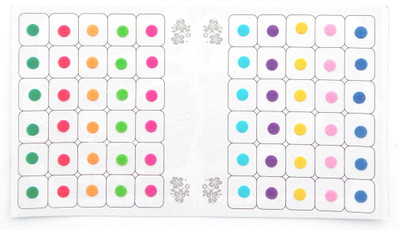 

SJ COLLECTION Round Shape Extra Small 60 Forehead Multicolor Bindis(Fancy Designer Bindi)