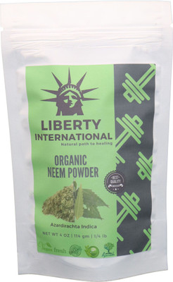 

LIBERTY INTERNATIONAL Organic Herbal Neem Powder For Anti-Dandruff Hair And Acne Face , Skin & Hair Care C17(114 g)