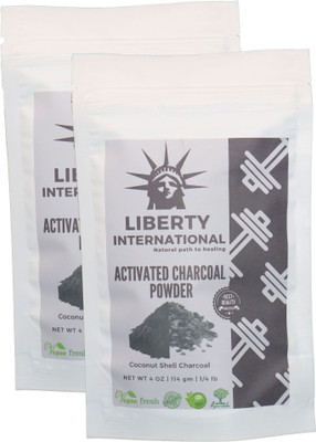 

LIBERTY INTERNATIONAL Activated Coconut Shell Charcoal Powder, For Skin Treatment, Instant Teeth Whitening & Face Wash (2 X 114 Gm ) C16(228 g)