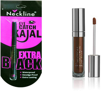 

mistral of milan long wear caramel syrup liquid lipstick and nackline kajal (Set of 2)(Set of 2)