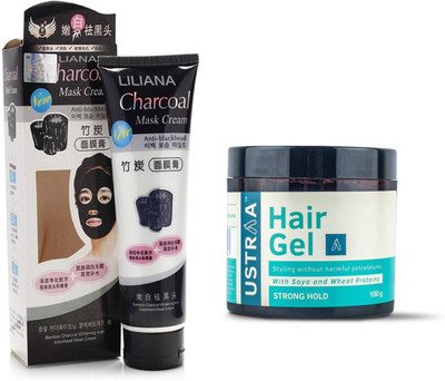 

Liliana Charcoal Peel Off with Mask With Ustra Hair Gel Strong Hold(Set of 2)