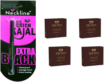 

truman Bathing Bar pack 4 with nackline kajal(Set of 5)