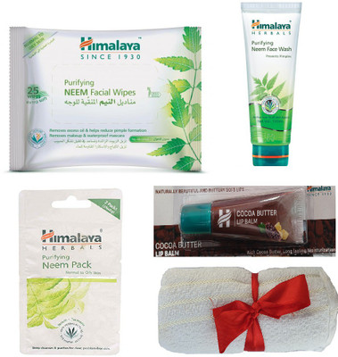 

Himalaya Neem Facial Wipes, Neem Face Wash, Neem Pack, Cocoa Butter Lip Balm, Face Towel(Set of 5)