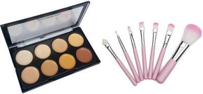 

Ladymode 9727 Concealor Highlighter & Hllo Kty 7Pcs Makeup Brush(Set of 8)