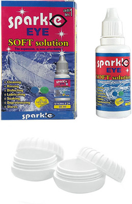 

Sparkle Eye Solution (30 ML) with 2 Lens Containers Yearly Contact Lens(0, White, Pack of 2)