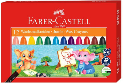 

Faber-Castell 12 Jumbo Wax Crayons (90mm)(Assorted)
