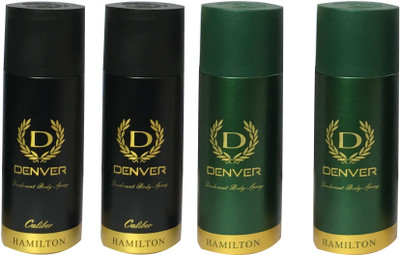 

Denver 2 CALIBER & 2 HAMILTON (PACK OF 4) Deodorant Spray - For Men & Women(165 ml, Pack of 4)