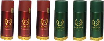 

Denver HONOUR HAMILTON (PACK OF 6) Deodorant Spray - For Men & Women(165 ml, Pack of 6)