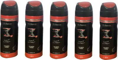 

Al Nuaim X (PACK OF 5) Body Spray - For Men & Women(200 ml, Pack of 5)