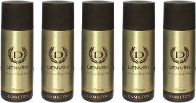

Denver PRESTIGE HAMILTON (PACK OF 5) Deodorant Spray - For Men & Women(165 ml, Pack of 5)