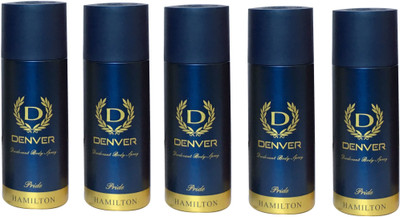 

Denver PRIDE HAMILTON (PACK OF 5) Deodorant Spray - For Men & Women(165 ml, Pack of 5)