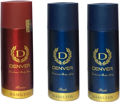 

Denver 1HONOUR & 2 PRIDE (PACK OF 3) Deodorant Spray - For Men & Women(165 ml, Pack of 3)