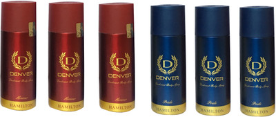 

Denver 3 HONOUR & 3 CALIBER (PACK OF 6) Deodorant Spray - For Men & Women(165 ml, Pack of 6)