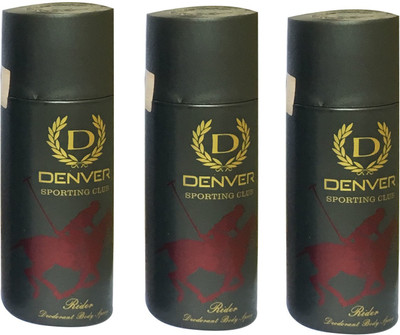 

Denver RIDER SPORTING CLUB (PACK OF 3) Deodorant Spray - For Men & Women(165 ml, Pack of 3)