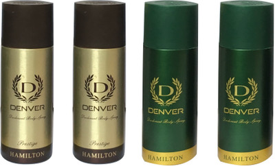 

Denver 2 PRESTIGE & 2 HAMILTON (PACK OF 4) Deodorant Spray - For Men & Women(165 ml, Pack of 4)