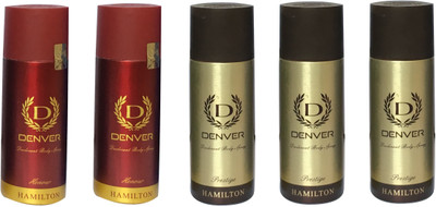 

Denver 2 HONOUR & 3 CALIBER (PACK OF 5) Deodorant Spray - For Men & Women(165 ml, Pack of 5)