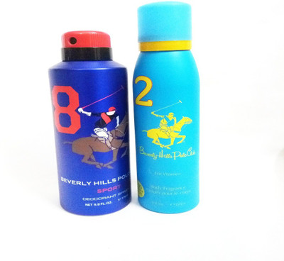 

Beverly Hills Polo Club 8 AND 2 Deodorant Spray - For Men & Women(325 ml, Pack of 2)
