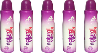 

ADIDAS NATURAL VITALITY (PACK OF 5) Deodorant Spray - For Women(150 ml, Pack of 5)