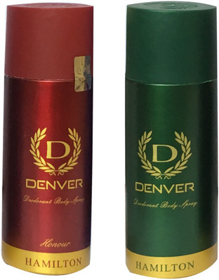 

Denver 1HONOUR & 1 HAMILTON (PACK OF 2) Deodorant Spray - For Men & Women(165 ml, Pack of 2)