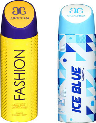 

AROCHEM FASHION AND ICE BLUE DYNAMIC PURE Deodorant Spray - For Men & Women(200 ml, Pack of 2)