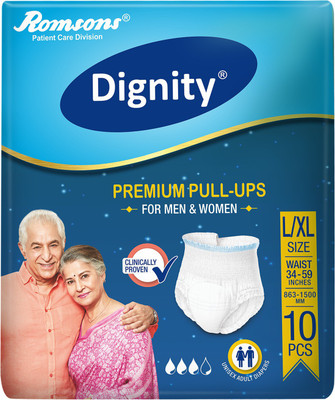 

Dignity Adult Underwear Diapers 10 Pcs, Waist Size 34”- 52”, - L - XL(10 Pieces)