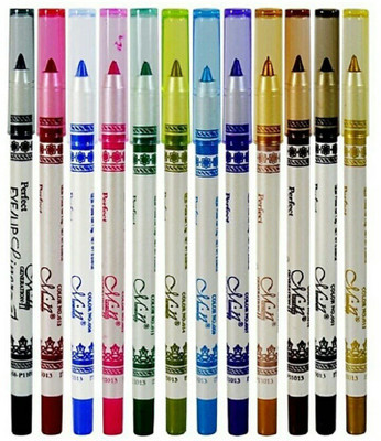 

Menow MN 12 COLORS WATERPROOF GLITTER EYELINER EYESHADOW LIP PENCIL PEN COSMETIC MAKEUP (MULTICOLOR) 12G FOR PROTECTIVE STAY ALL DAY 12 g(MULTICOLOR)