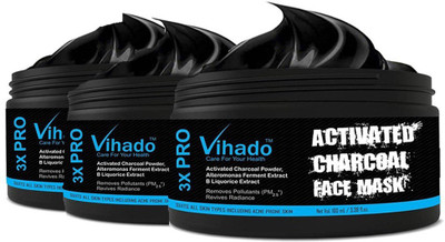 

VIHADO Activated Charcoal Oil Control Anti-Acne Deep Cleansing Blackhead Remover, Peel Off Mask - 100 ml (Pack of 3)(100 ml)