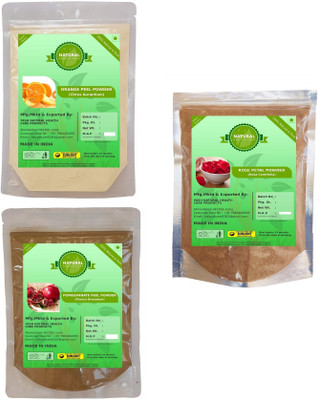 

Fedele Pomegranate peel powder, Orange Peel Mask and Rose Petals Powder Natural skin care- Combo Set of 3(100Gm Each)(300 g)