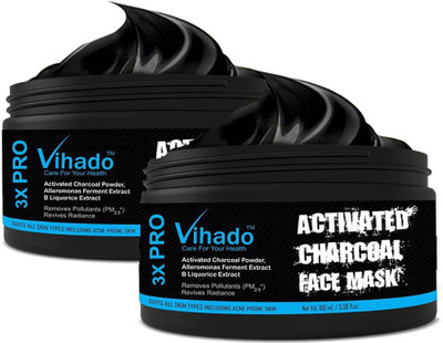 

VIHADO Activated Black Head Remover and Deep Skin Cleansing Charcoal Purifying Black Peel Off Face Mask for Men and Women - 100 ml (Pack of 2)(100 ml)