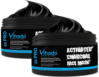 

VIHADO Activated Charcoal Mask Peel Off Oil Control Face Masks for Men & Women - 100 ml (Pack of 2)(100 ml)