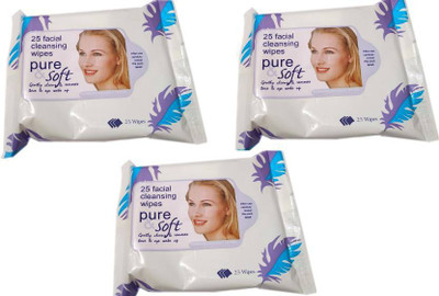 

Shopfleet MAKEUP REMOVER-Soft -Tissue Paper Face Cleanser/Cleaning Wipes For Women & Girls (Pack of 3)(Pack of 75)