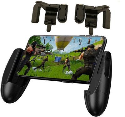 

LIFEMUSIC Gamepad with L1R1 Button Triggers Grip Mobile PUBG Game Controller Mobile Joystick Hand Grip Gamepad, Ergonomic Design Handle Holder Handgrip Stand, Support up to 6.5'' Smartphone Gaming Accessory Kit(Black, For Android, iOS)