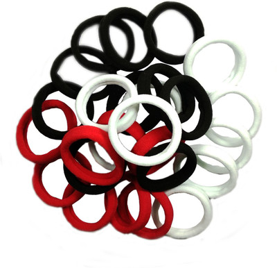 

GadinFashion Set Of 30 Pcs Effortless Multicolor Elastic Cotton Stretch Hair Ties Bands Rubber Band(Multicolor)