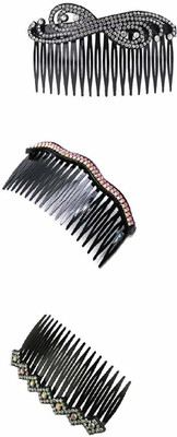 

Chooz Designer Studio Plastic Rhinestone Hair Comb Clip Slide Hair Comb Clip Slide Hairclip Hair Clip(Black)
