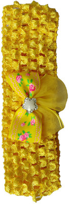 

Wishkaro Crochet Style Lace and Bowknot Design Elastic Baby Girl's Hair Band, Head Band(Yellow)