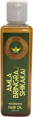 

IndiHerbs Amla Bhringraj Shikakai Natural Herbal Hair Oil (BY KHADI) Hair Oil(210 ml)