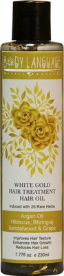 

Body Language White Gold Hair Oil - Argan Oil, Hibiscus, Bhringraj, Sandalwood & Grape Hair Oil(230 ml)
