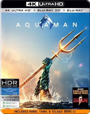 

Aquaman (Steelbook) (4K UHD + Blu-ray 3D + Blu-ray) (3-Disc)(4K(UHD) Blu-ray English)