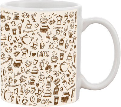 

Thirsty Guys Coffee Ceramic Mug(325 ml), Multicolor