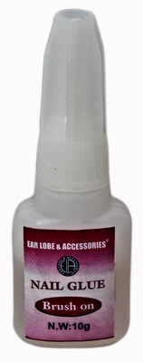 

Ear Lobe & Accessories Brush on 10 ml Acrylic Nail Art Glue for French False Tips and Rhinestones Manicure(white)