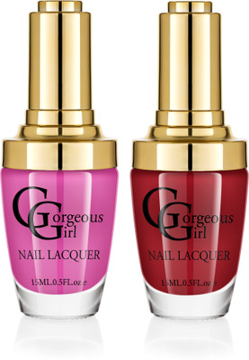 

Gorgeous Girl Glossy Nail Lacquer Deep Maroon-17 & Big Dip O'Ruby-23(Pack of 2)